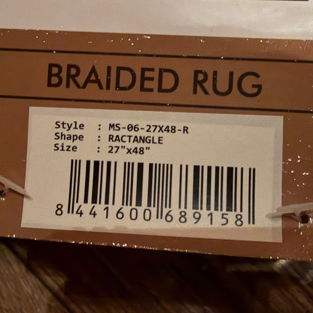 Black and Brown Star Pattern Braided Rug NEW - Picture 10 of 10
